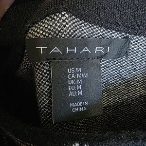 Tahari Black & White Knit Top And Skirt Set - Black & White
